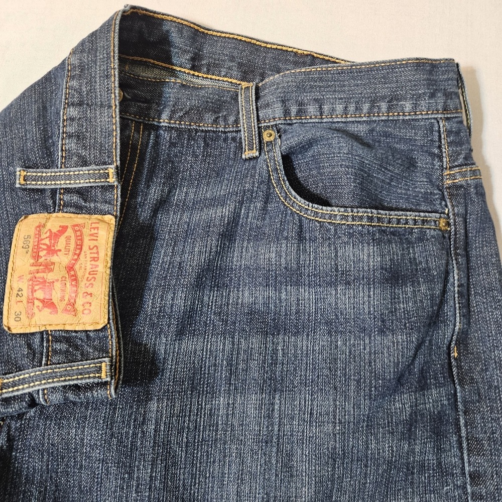 Levis 569‎ Jeans Mens 42x28.5 Blue Loose Straight Y2K  Vintage Faded